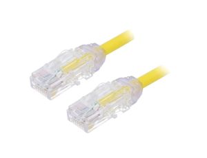 UTP28X1MYL Patch cord TX6A-28™,U/UTP 6a drut Cu LSZH żółty 1m 28AWG