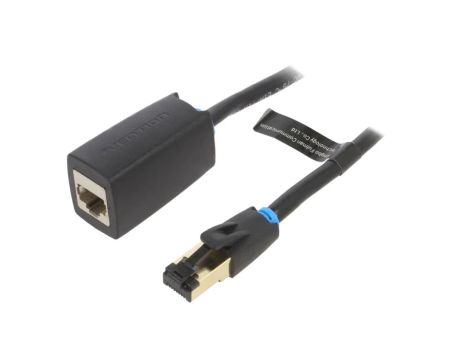 IKHBI Przedłużacz RJ45 F/FTP Cat 8 OFC PVC czarny 3m Żyły: 8