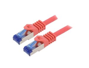 Patch cord S/FTP 6a linka Cu LSZH czerwony 3m 26AWG -20...75C C6A064S