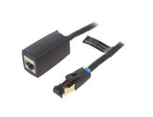 IKHBG Przedłużacz RJ45 F/FTP Cat 8 OFC PVC czarny 1,5m Żyły: 8