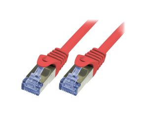 Patch cord S/FTP 6a linka Cu LSZH czerwony 7,5m 26AWG CQ3084S