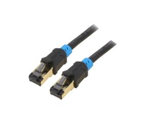 VAP-A06-B3000 Patch cord S/FTP 6 Cu PVC czarny 30m RJ45 wtyk,z obu stron