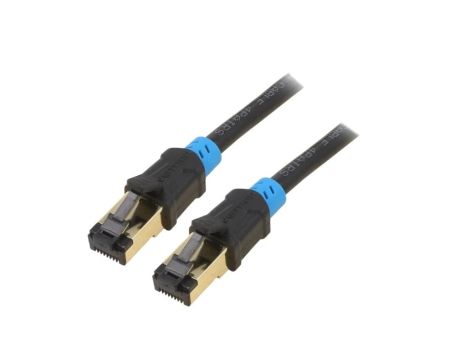 VAP-A06-B3000 Patch cord S/FTP 6 Cu PVC czarny 30m RJ45 wtyk,z obu stron