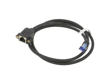 GOOBAY-65642 Przedłużacz RJ45 S/FTP 6a linka Cu LSZH czarny 1m 27AWG