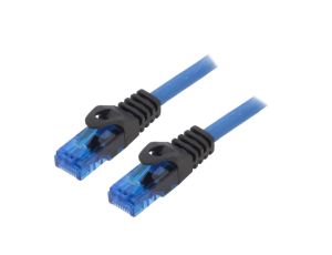 Patch cord U/UTP 6a drut Cu niebieski 5m 24AWG CPP005