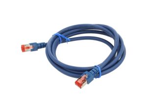 Patch cord S/FTP 6 linka Cu LSZH niebieski 2m 27AWG 803001