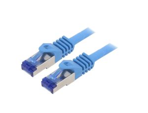 Patch cord S/FTP 6a linka Cu LSZH niebieski 3m 26AWG C6A066S