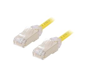 Patch cord F/UTP,TX6A-28™ 6a drut Cu LSZH żółty 1m 28AWG STP28X1MYL