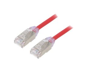 Patch cord F/UTP,TX6A-28™ 6a drut Cu LSZH czerwony 5m 28AWG STP28X5MRD