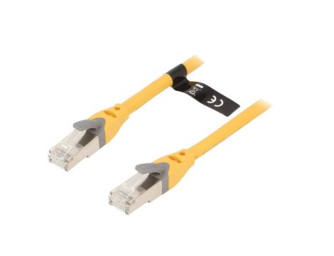 IBHYQ Patch cord S/FTP 6a OFC PVC żółty 20m RJ45 wtyk,z obu stron
