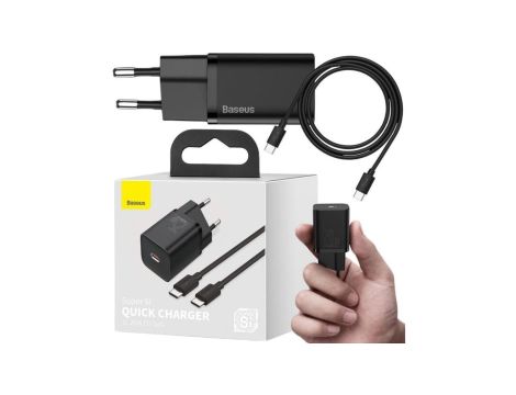 ŁADOWARKA SIECIOWA Baseus Super Si Quick Charger 1C TZCCSUP-L01 25W 1x USB-C PD 3.0 QC 3.0 + KABEL