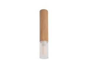 Spot tuba – lampa sufitowa MADERA kolor drewniany drewno/tkanina, G9 IP20 3210203 Zuma Line