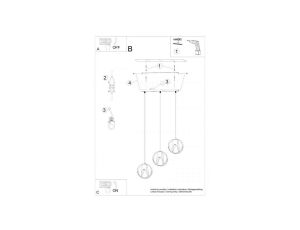 Lampa wisząca do sypialni NIRA złote elementy, szklany klosz, źródło 1*E14 - MD3523-1-EGN Zuma Line