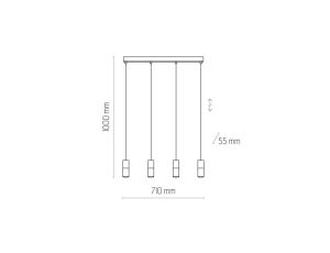 Lampa sufitowa plafon Constellation biały matowy / czarny matowy / złoty matowy A0563-05H-S8TH Zuma Line