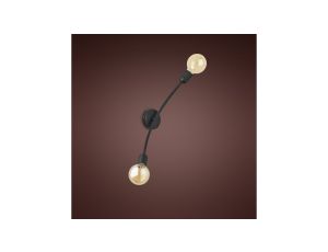 Kinkiet ścienny z szklanymi szybkami NIRA czarny, dwupunktowy E14 - MB3523-2-EBCN Zuma Line