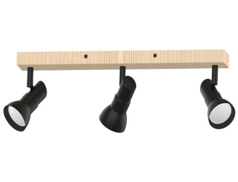 Lampa sufitowa reflektorki na listwie TRIEST kolor czarny mat/drewno metal, 3xGU10 IP20 JP01A-SP-02-BWD.350 Zuma Line