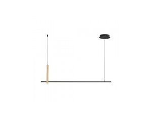 Lampa wisząca Wood CLAUD kolor czarny/drewno aluminium/metal, LED 1350 Lm barwa regulowana IP20 22806M-WOOD Zuma Line