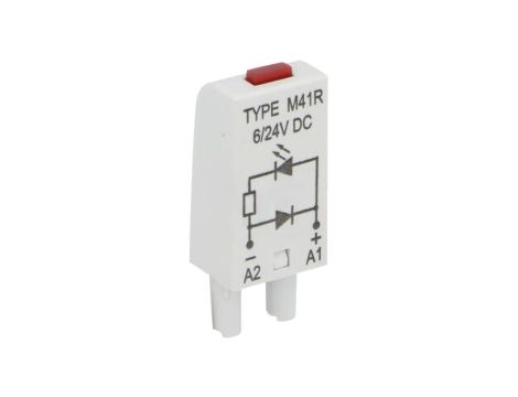 M41R Moduł zabezpieczający podstawka Sygnalizacja: LED 6VDC,24VDC