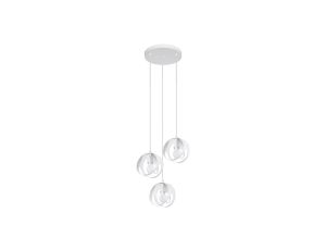 Lampa wisząca PIRO czarny, białe szklane klosze, 3*G9 + LED 33W 3000-6000K - MD3115-3-3BT Zuma Line
