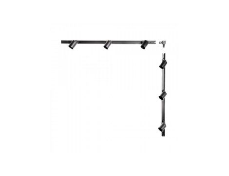 Zestaw szynowy jedno fazowy, kształt L czarny z 6 reflektorkami na GU10 – 3016 Zuma Line