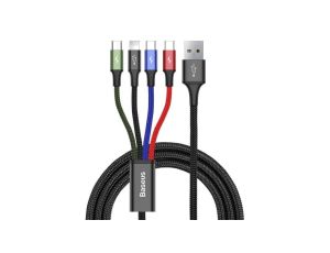 Zestaw kabli zasilający Baseus CA1T4-B01 (USB - Lightning, Micro USB, USB typu C 1,2m kolor czarny)