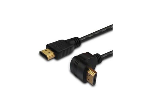 SAVIO KABEL HDMI V2.0 KĄTOWY 4K OFC CZARNY, ZŁOTE KOŃCÓWKI, ETHERNET/3D 1,5M CL-108