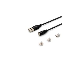 SAVIO KABEL MAGNETYCZNY USB - USB TYP C, MICRO I LIGHTNING, 2M, CZARNY CL-155