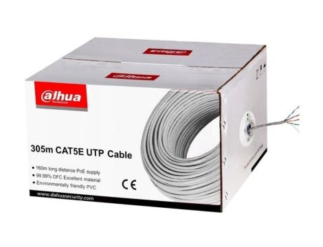 Kabel sieciowy DAHUA drut, 100 miedź PFM920I-5EUN (UTP 305m kat. 5e)