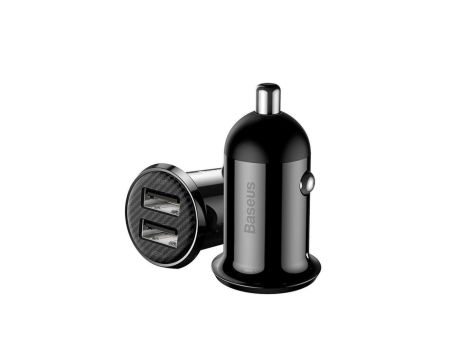BASEUS ŁADOWARKA SAMOCHODOWA 2X USB 4.8A (CZARNA)