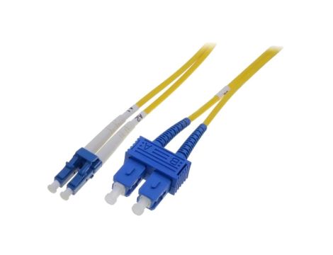DK-2932-01 Patch cord światłowodowy OS2 LC/UPC,SC/UPC 1m LSZH żółty