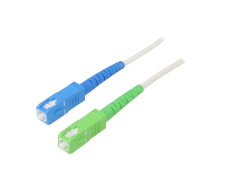 SCA-SCU/OS2-150WH Patch cord światłowodowy OS2 SC/APC,SC/UPC 15m LSZH biały