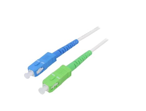 SCA-SCU/OS2-050WH Patch cord światłowodowy OS2 SC/APC,SC/UPC 5m LSZH biały