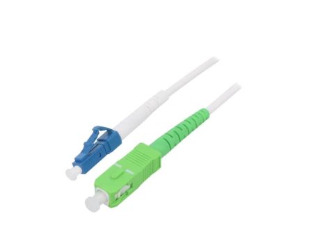 SCA-LCU/OS2-030WH Patch cord światłowodowy OS2 LC/UPC,SC/APC 3m LSZH biały