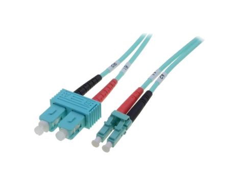 DK-2532-01/3 Patch cord światłowodowy OM3 LC/UPC,SC/UPC 1m LSZH turkusowy