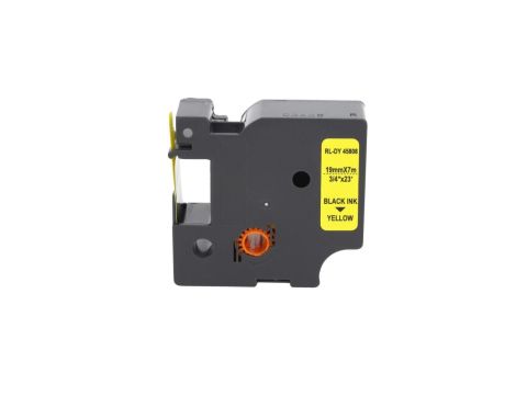 Taśma D1 45808 do drukarki DYMO 19mm 7m żółta taśma czarny nadruk