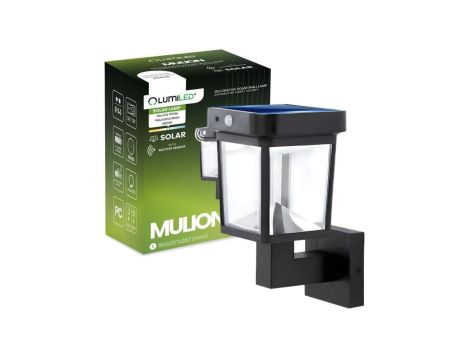 Kinkiet Solarny Elewacyjny LED 4000K IP44 Czujnik Ruchu i Zmierzchu MULION LUMILED