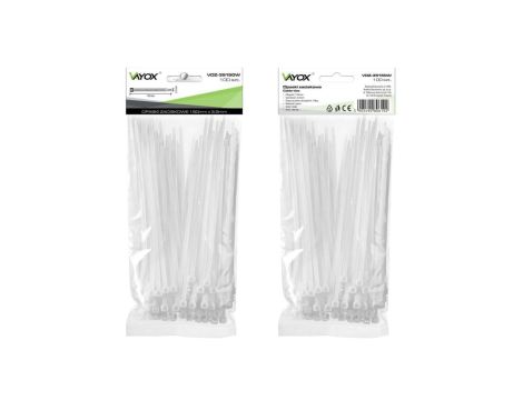 Opaski zaciskowe 3,5mm / 150mm białe 100 szt VOZ-35150W Vayox