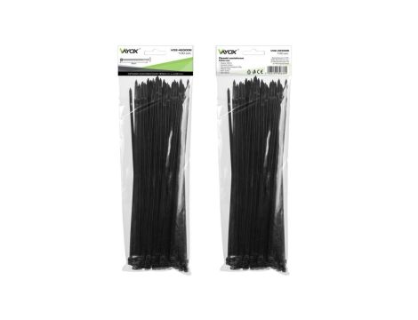 Opaski zaciskowe 4,8mm / 300mm czarne 100 szt. VOZ-48300B Vayox
