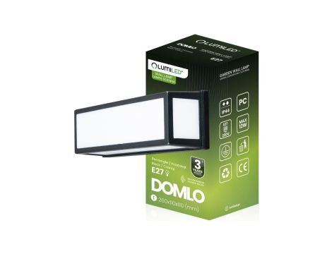 Lampa Ogrodowa Kinkiet Elewacyjny E27 Prostokątny Czujnik Ruchu DOMLO LUMILED