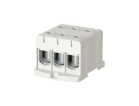 Blok rozdzielczy odgałęźny 3-polowy Al/Cu 35-150mm2 (max. 150mm2) na szynę TH35 szary FJ-E150/3 HEDO