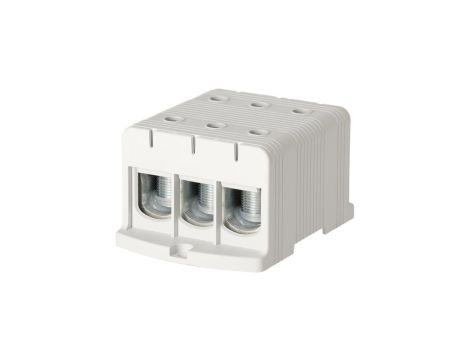 Blok rozdzielczy odgałęźny 3-polowy Al/Cu 35-240mm2 (max. 240mm2) na szynę TH35 szary FJ-E240/3 HEDO