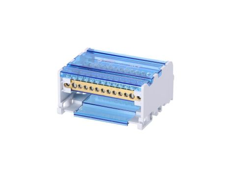 Blok rozdzielczy modułowy Listwa łączeniowa 4x13 40A na szynę DIN TH35 4x (2x 6-16mm2 + 11x 1,5-4mm2) FJ-413/40B HEDO