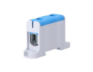 Blok rozdzielczy odgałęźny Al/Cu 16-95mm2 (max. 95mm2) na szynę TH35 niebieski FJ-E95/B HEDO