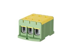 Blok rozdzielczy odgałęźny 3-polowy Al/Cu 35-240mm2 (max. 240mm2) na szynę TH35 żółto-zielony FJ-E240/3/D HEDO