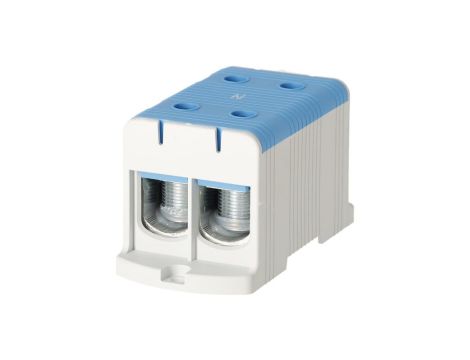 Blok rozdzielczy odgałęźny 2-polowy Al/Cu 35-240mm2 (max. 240mm2) na szynę TH35 niebieski FJ-E240/2/B HEDO