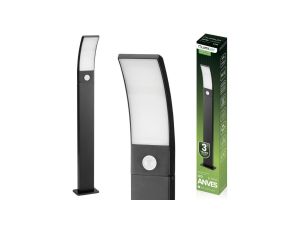 Słupek Ogrodowy Zewnętrzny Stojący 11W LED 4000K Czujnik Ruchu ANVES 80cm Lumiled
