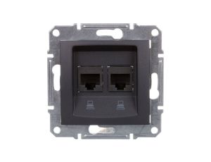 SEDNA Gniazdo komputerowe podwójne RJ45 kat.5e UTP grafitowe SDN4400170