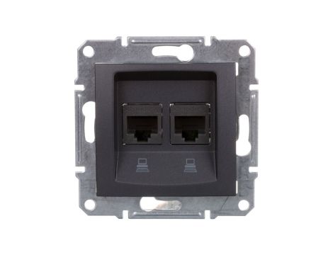 SEDNA Gniazdo komputerowe podwójne RJ45 kat.5e UTP grafitowe SDN4400170