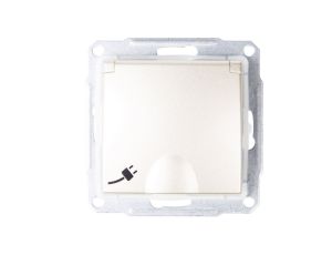 Sedna Gniazdo bryzgoszczelne z/u IP44 satyna SDN2800368