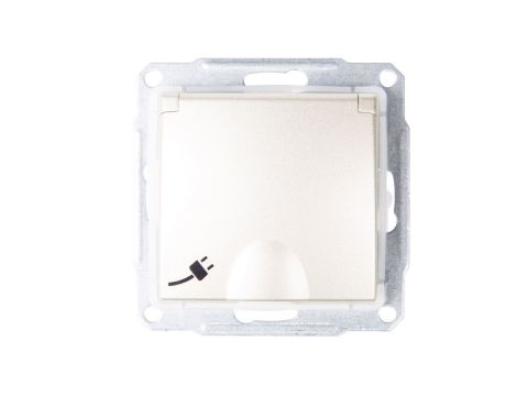 Sedna Gniazdo bryzgoszczelne z/u IP44 satyna SDN2800368